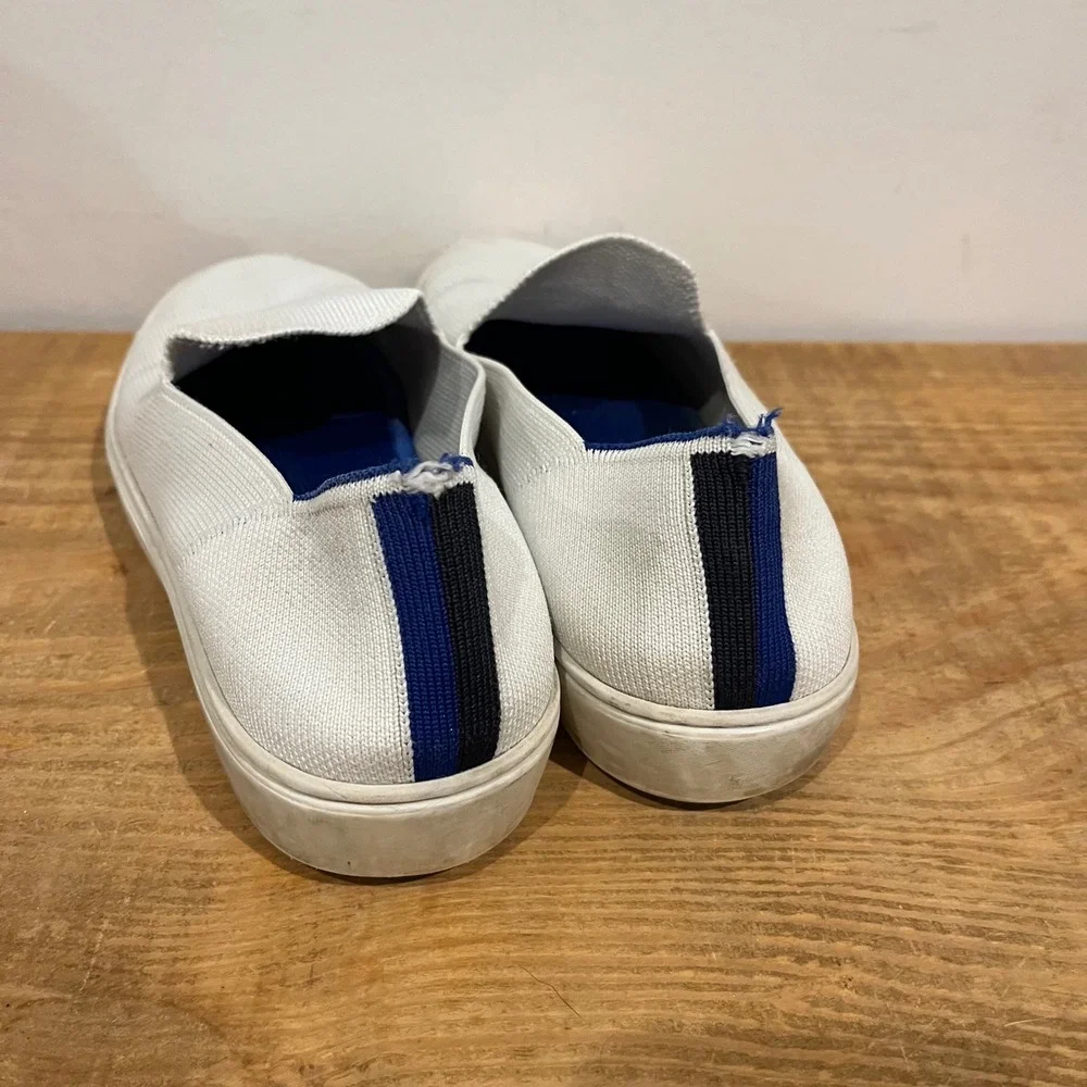 Rothy's White Knit Slip On Sneakers Womens Size‎ 8.5 Casual Comfort Shoes